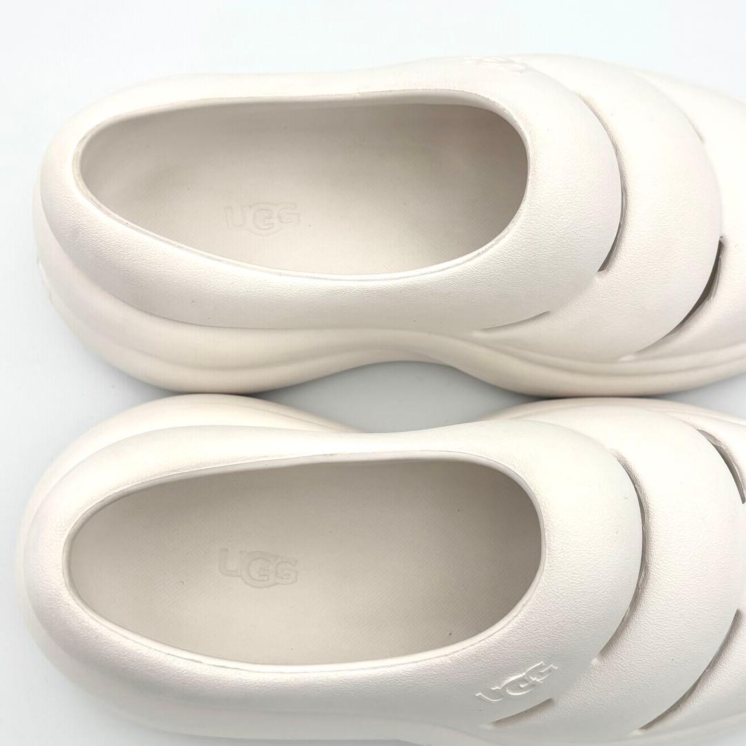 【新品級】UGG スポート イヤー クロッグ ホワイト 厚底 25cm