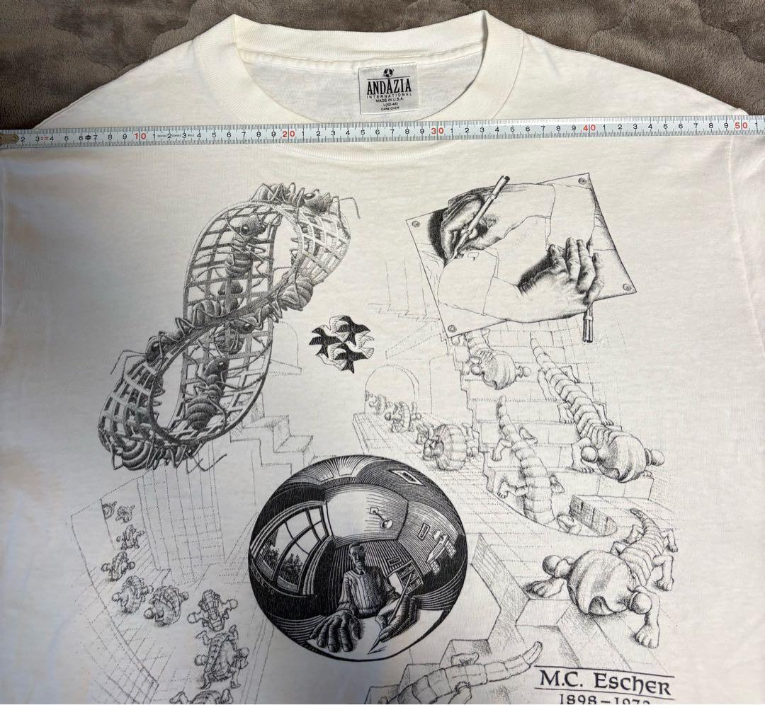 90s M.C.Escher エッシャー マルチ ロンT ANDAZIA アート