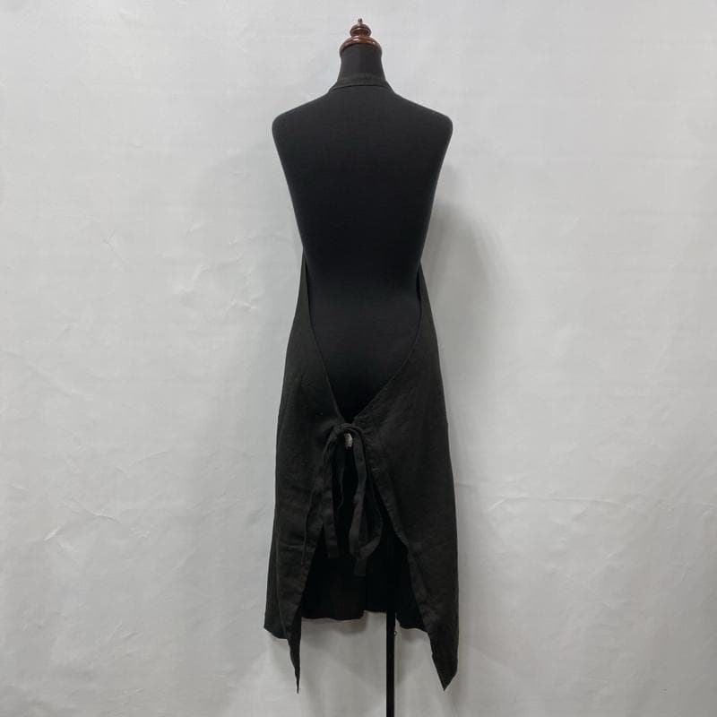 ミナペルホネン/リネンエプロン/チョウチョ/xs7981/ブラック