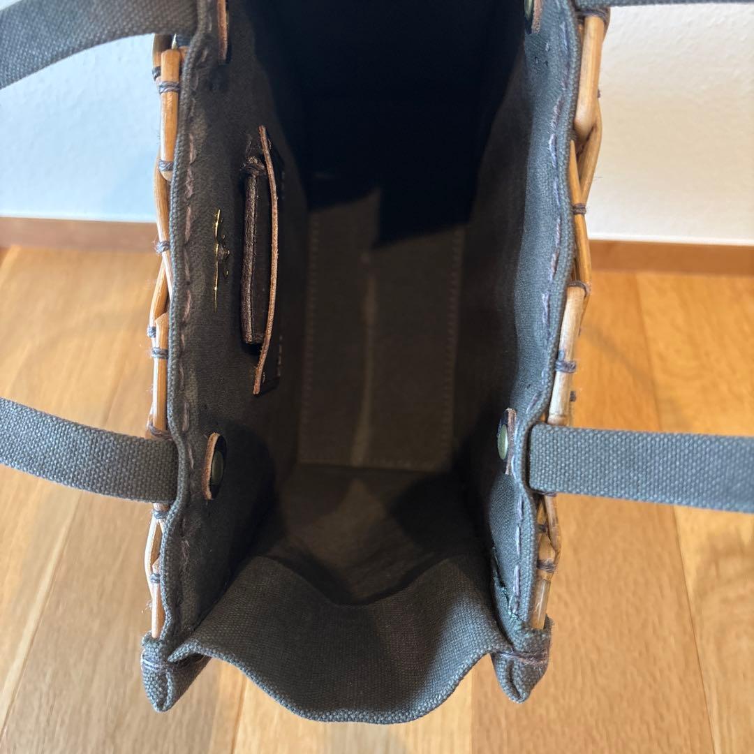 【限定値下げ⭐︎】エバゴス　かご袋　カーキ　ebagosトートバッグ　恐竜シリーズ