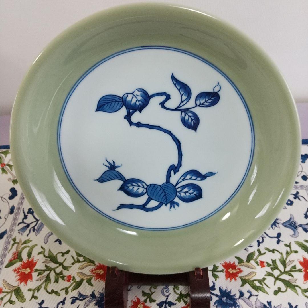 ほんまる⭐️青磁木ノ葉文のサラダ皿①&ソーサー③