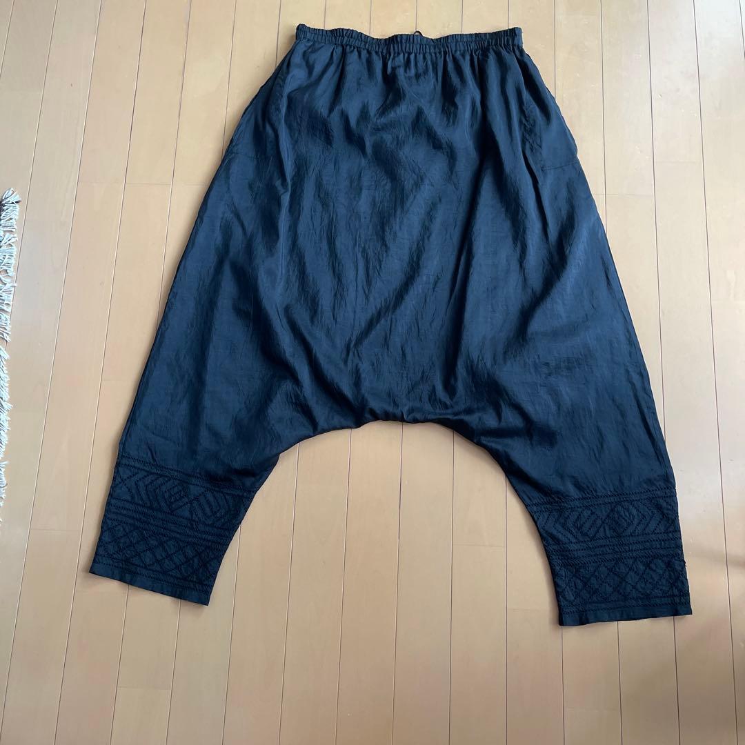 HOUSE OF LOTUS サルエルパンツ　裾刺繍　シルク100%