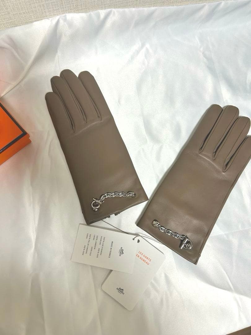 【新品未使用】HERMESエルメス　手袋　ボニーエトゥープ　7