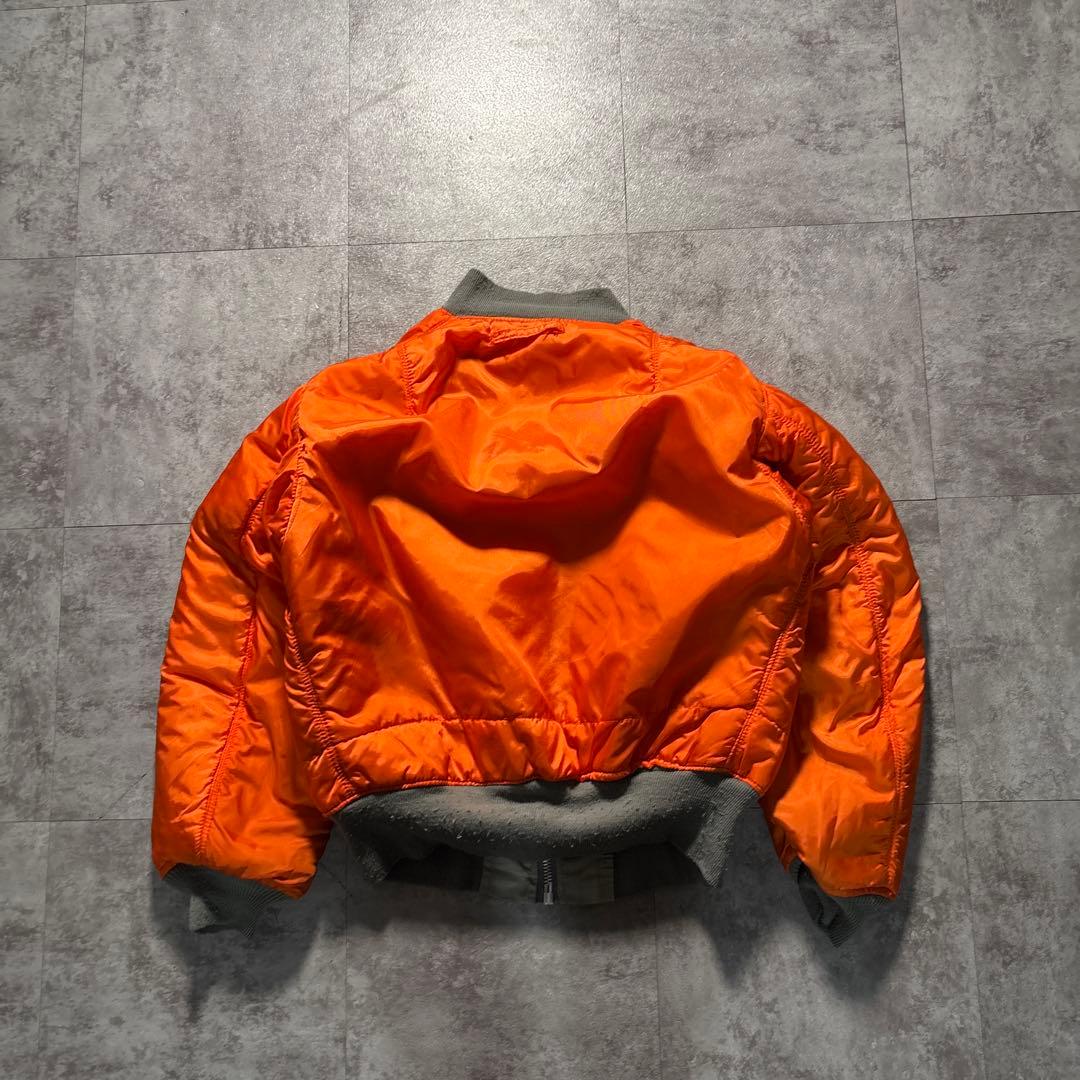 希少色　80s alpha シルバー　リバーシブル　ma-1 短丈　USA製