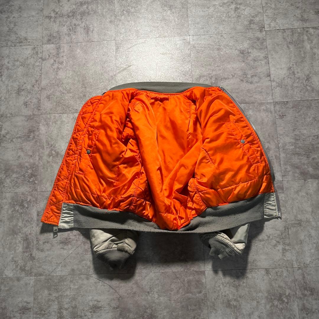 希少色　80s alpha シルバー　リバーシブル　ma-1 短丈　USA製