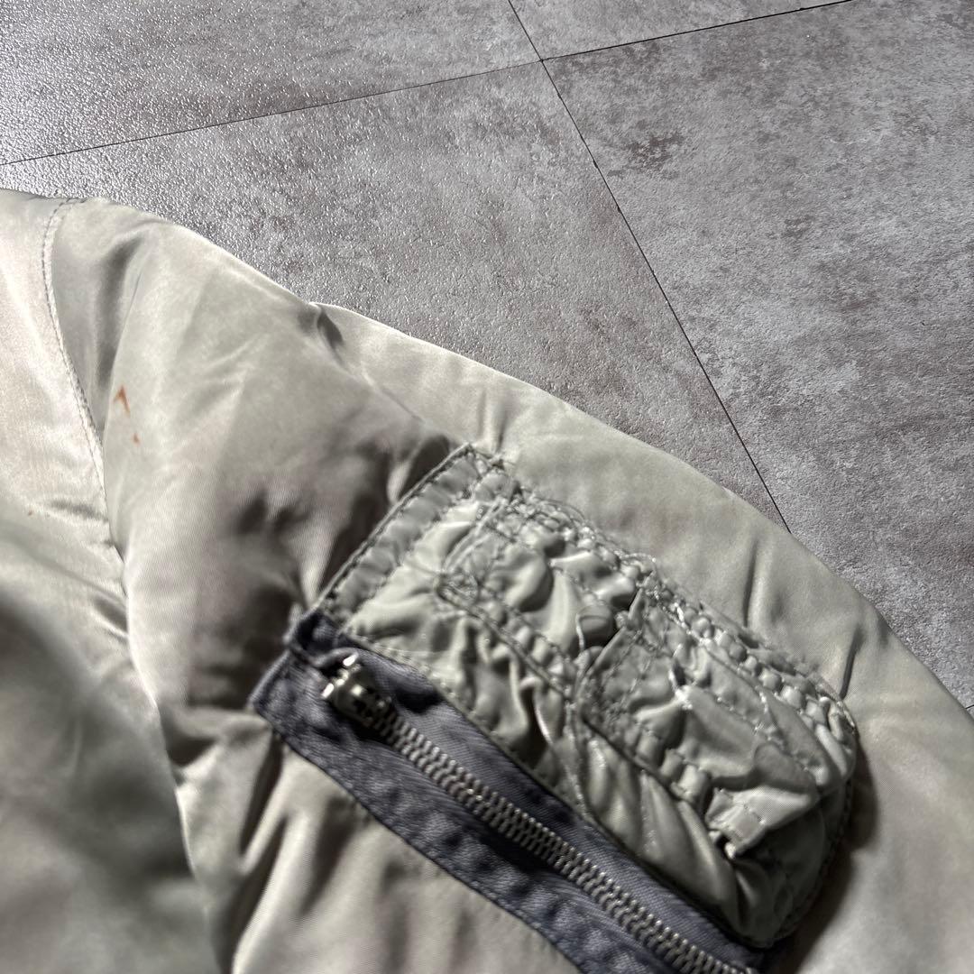 希少色　80s alpha シルバー　リバーシブル　ma-1 短丈　USA製