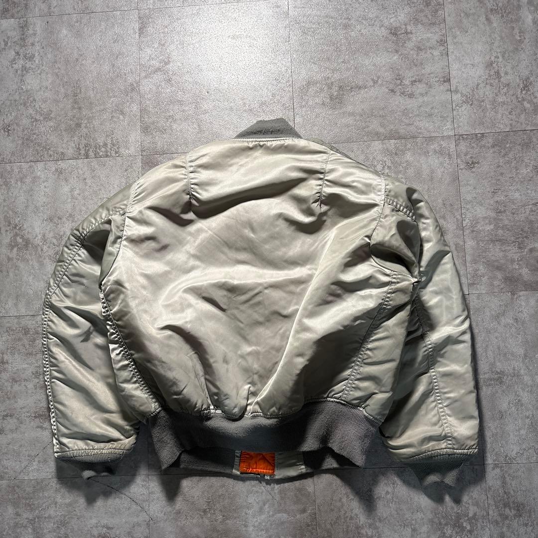 希少色　80s alpha シルバー　リバーシブル　ma-1 短丈　USA製