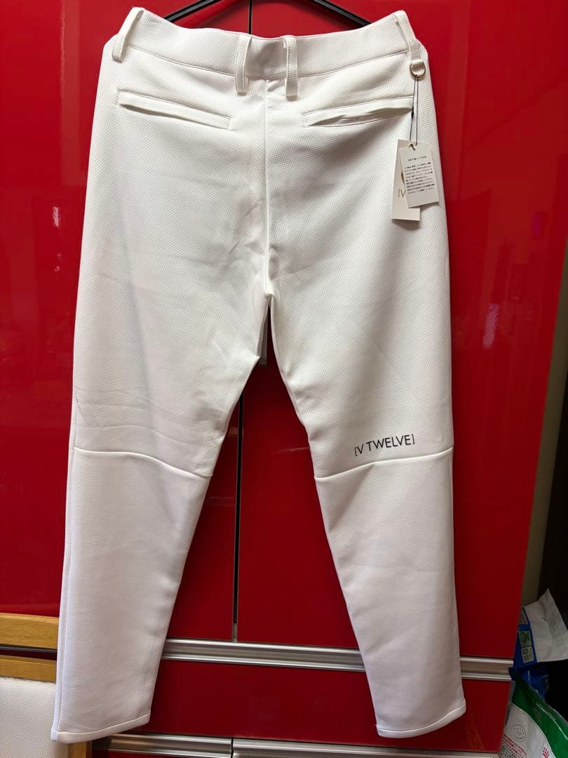 【新品タグ付V12 ゴルフ GAME PANTS ダンボールニット ホワイト L