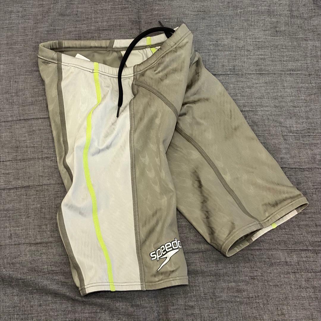 speedo 競泳水着 グレー/ホワイト/イエロー SSサイズ