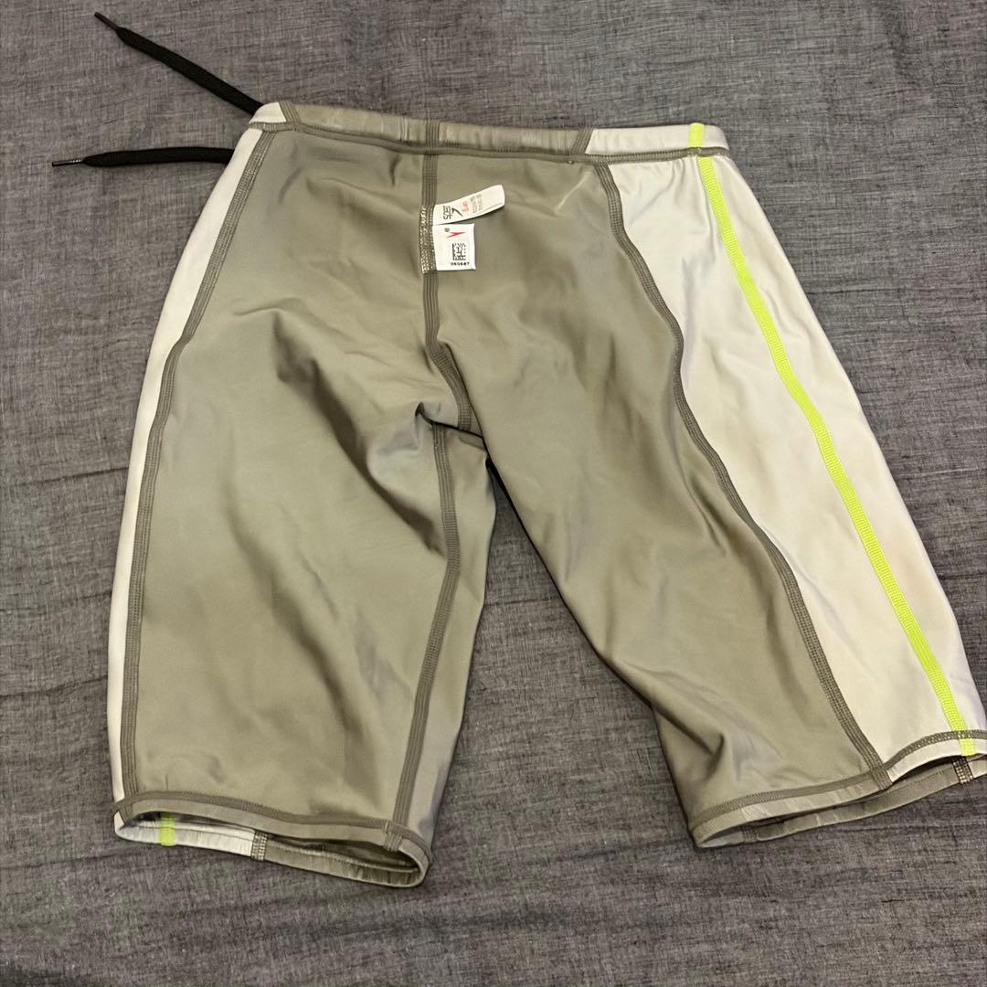 speedo 競泳水着 グレー/ホワイト/イエロー SSサイズ