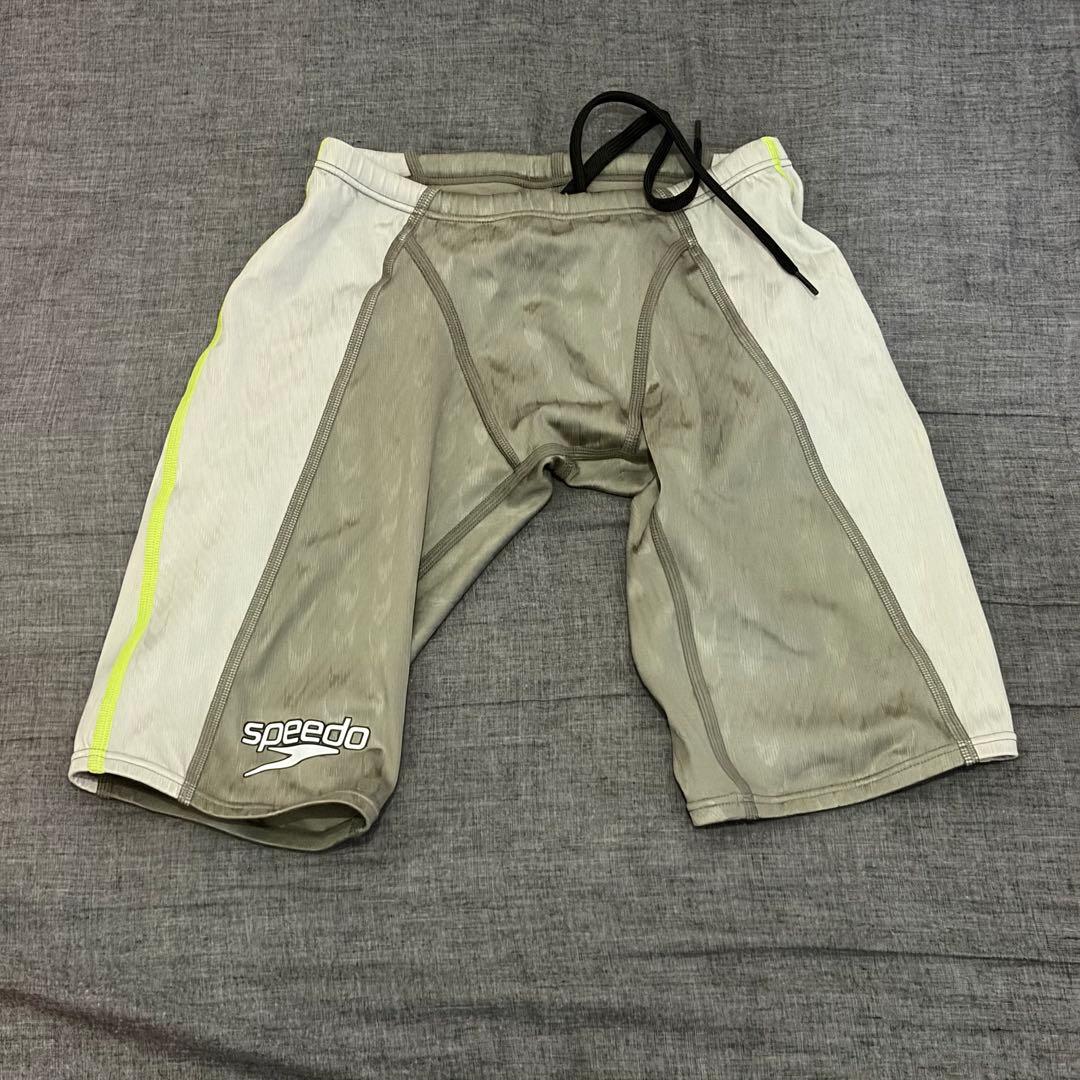 speedo 競泳水着 グレー/ホワイト/イエロー SSサイズ