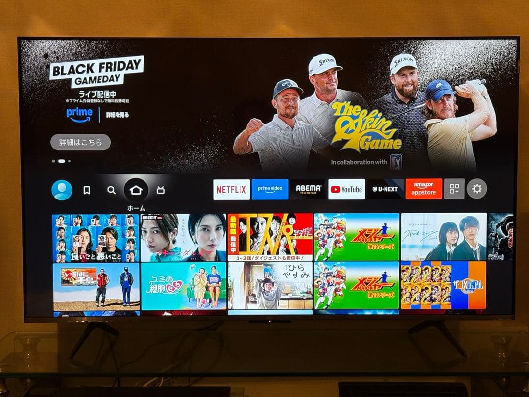 ほぼ新品 TCL 55 4K 量子ドットテレビ（55T8C）2025年モデル