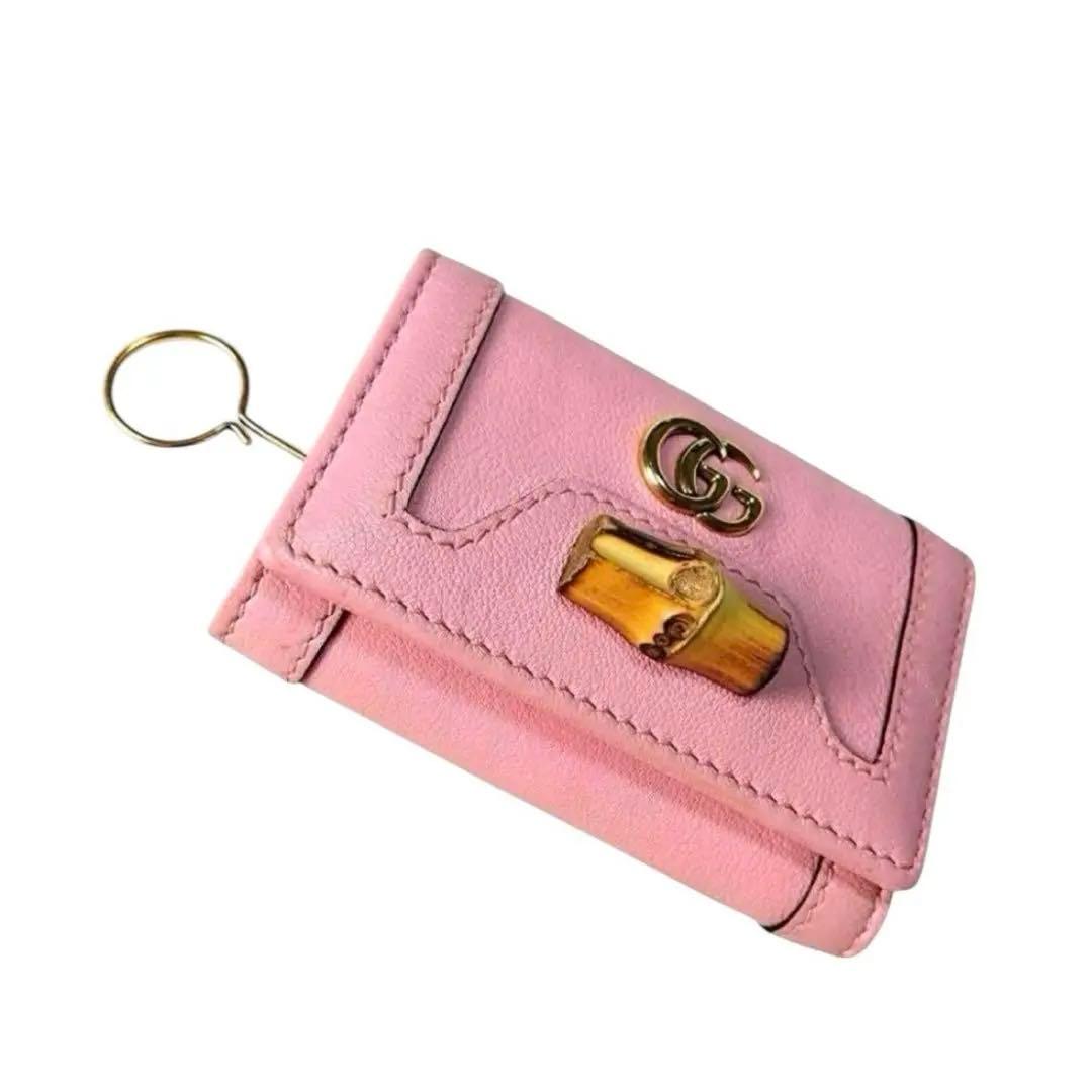未使用✨GUCCI キーケース キーリング バンブー GG インターロッキング