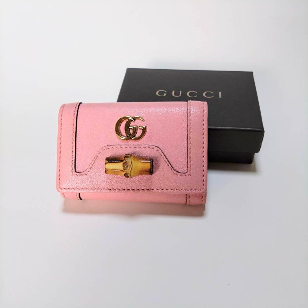 未使用✨GUCCI キーケース キーリング バンブー GG インターロッキング