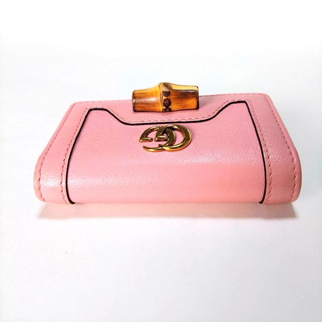 未使用✨GUCCI キーケース キーリング バンブー GG インターロッキング