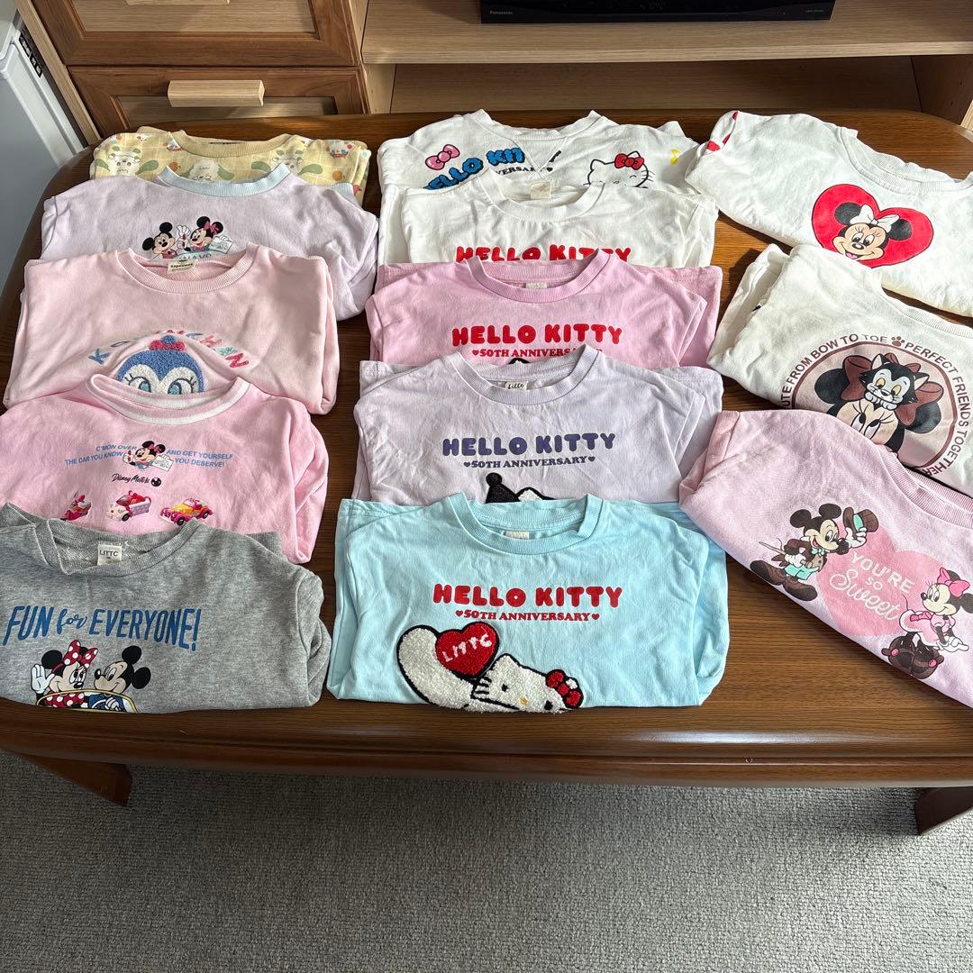 女の子服100サイズまとめ売り。トレーナー14点＆ズボン15点＆おまけ7点セット