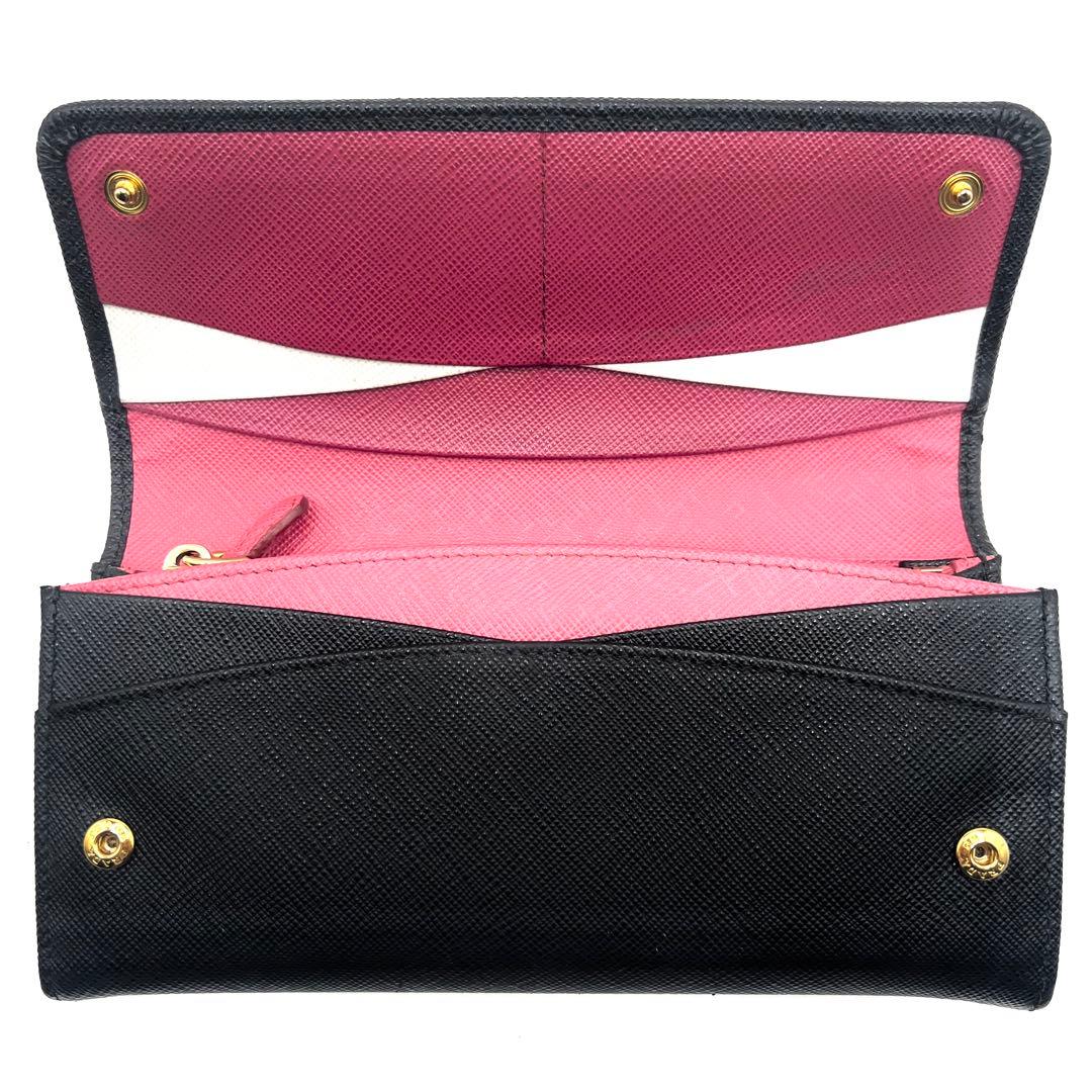 極美品✨プラダ マルチカラーフラップ 長財布 サフィアーノ ゴールド金具