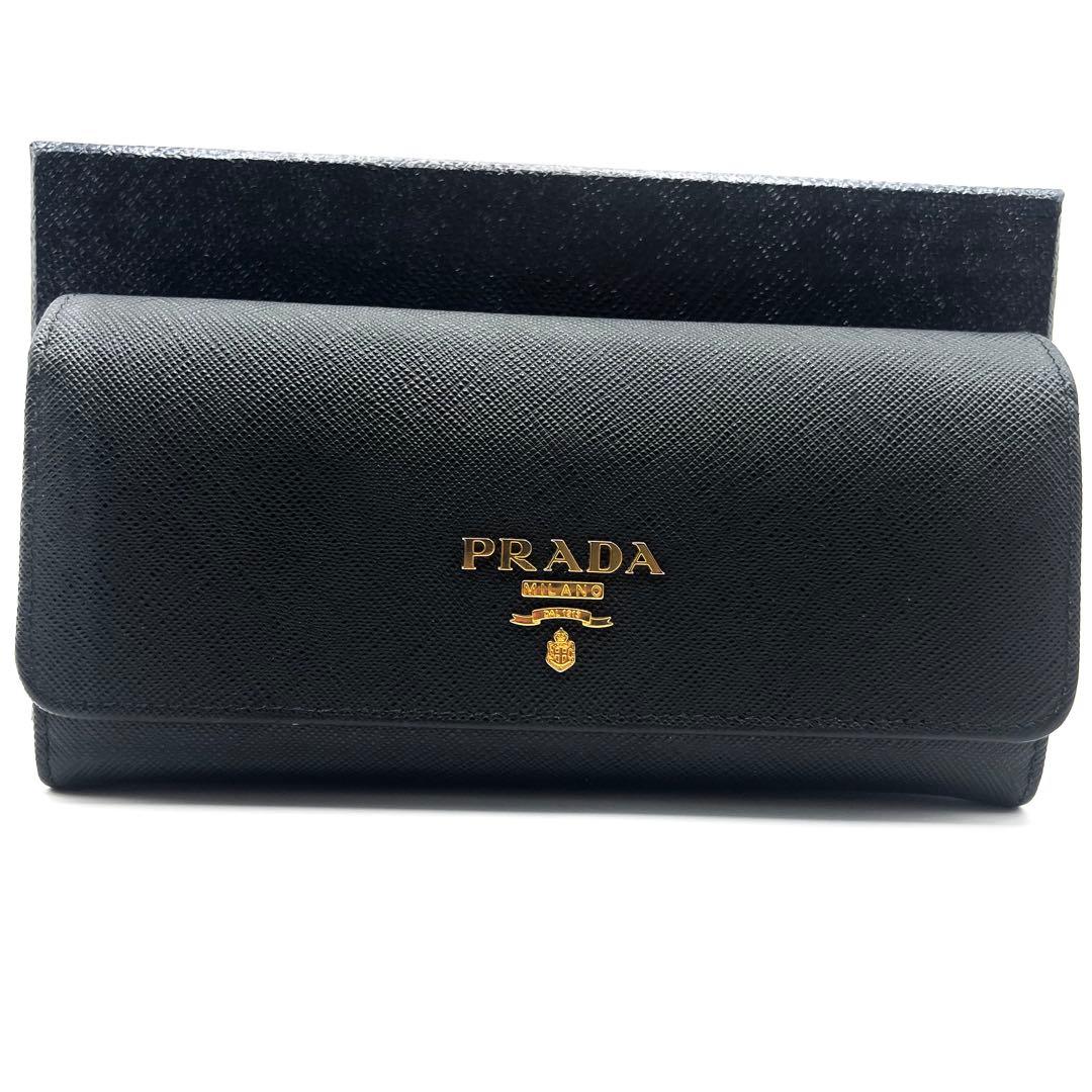 極美品✨プラダ マルチカラーフラップ 長財布 サフィアーノ ゴールド金具