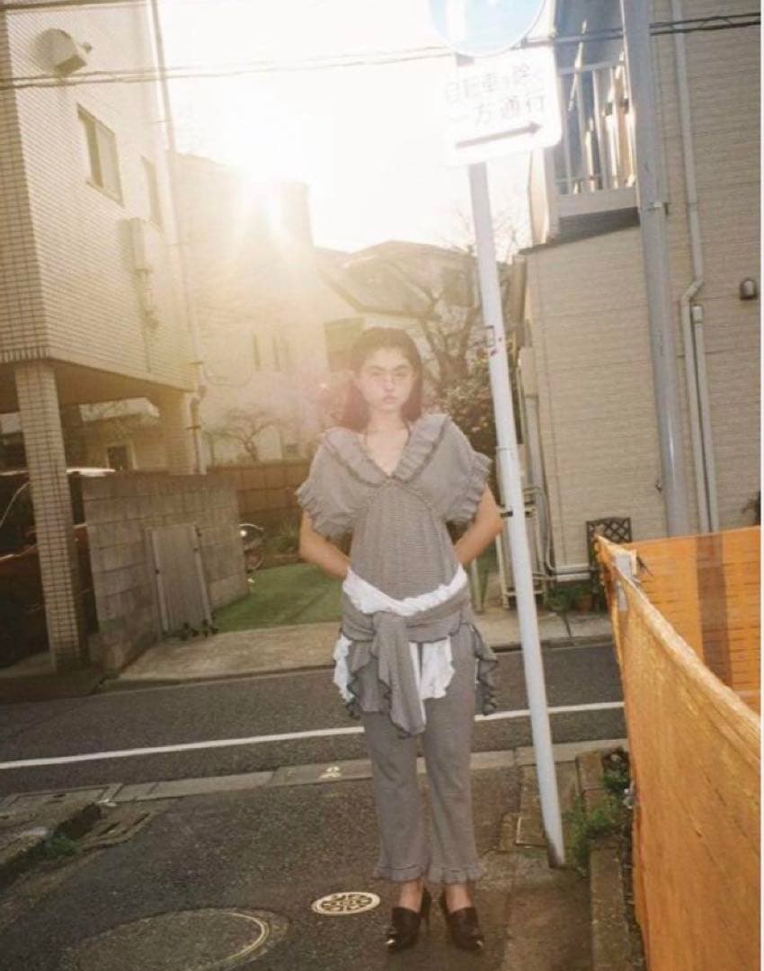 HOLIDAY ストライプ フリルオールインワン