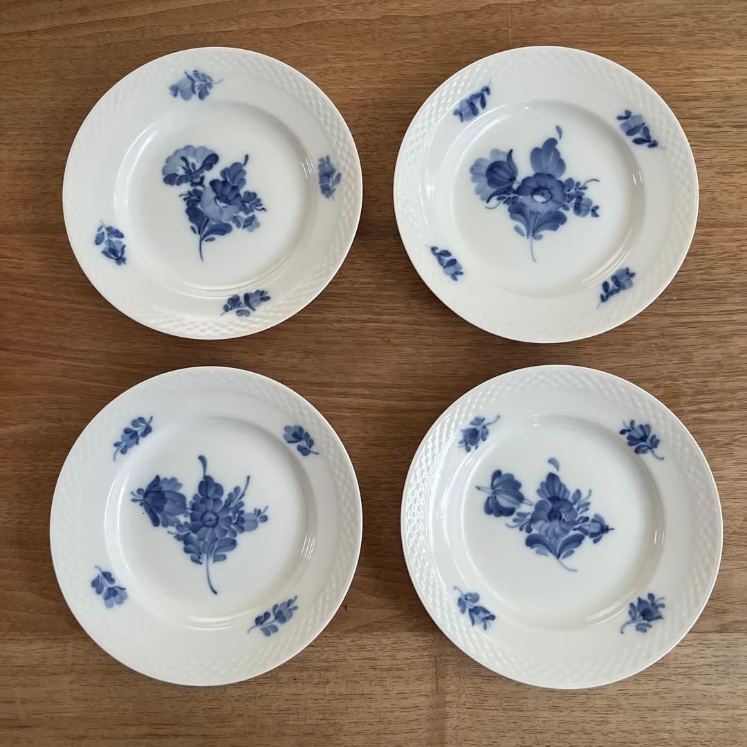 ロイヤルコペンハーゲン ブルーフラワー プレイン プレート17センチ　4枚