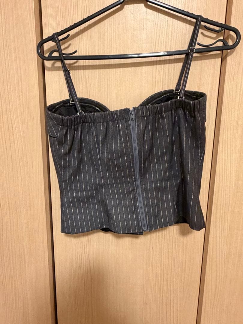 ROBE de FLEURS Glossy ストライプタイトドレス