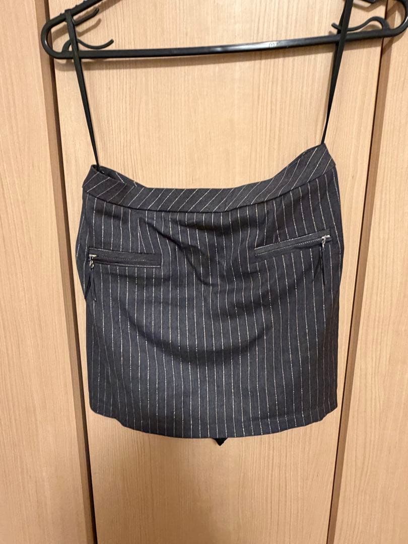 ROBE de FLEURS Glossy ストライプタイトドレス