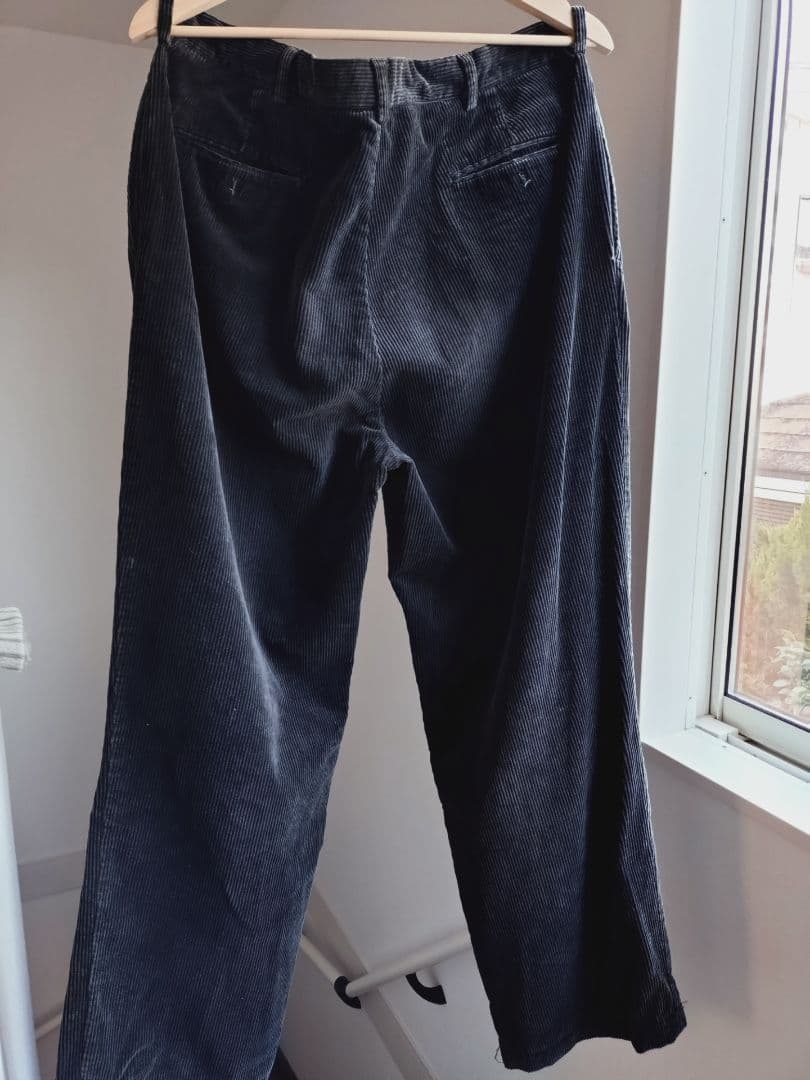 90年代 ラルフローレン　コーデュロイパンツ　チャコール　ブラック　フェード