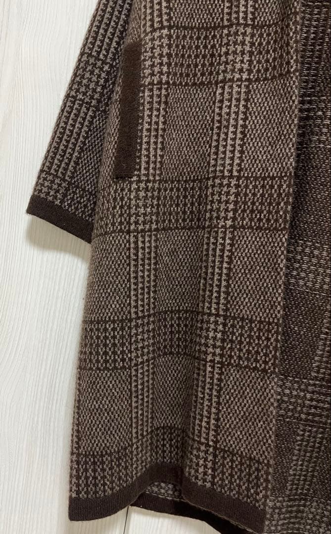 Ｎａｔｕｒｅ’s ネイチャーズ　ヤク100% チェック柄ジャガードコート