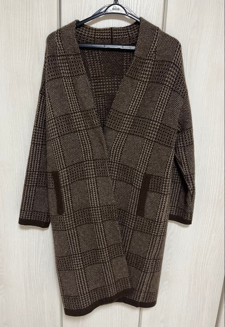 Ｎａｔｕｒｅ’s ネイチャーズ　ヤク100% チェック柄ジャガードコート