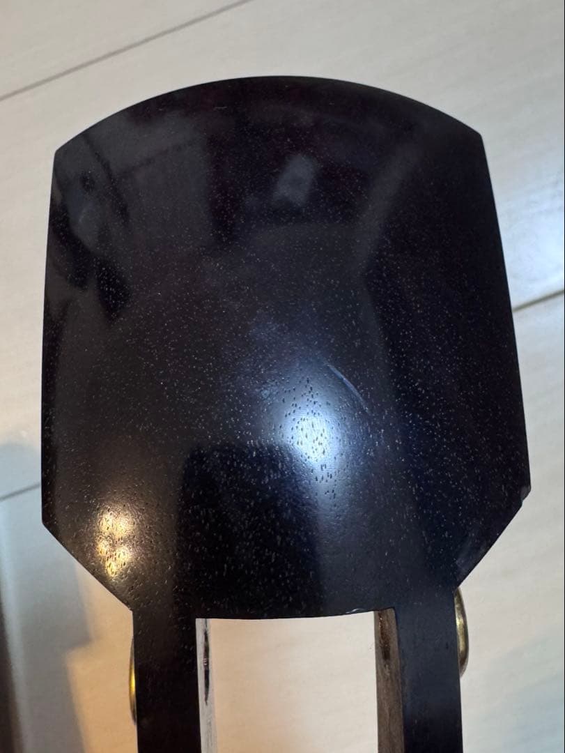 民謡三味線　中棹　紅木　地唄　二本溝　片面皮やぶれあり