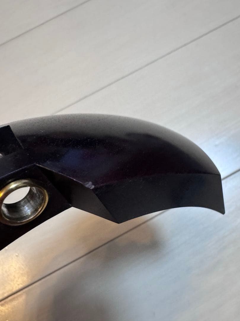 民謡三味線　中棹　紅木　地唄　二本溝　片面皮やぶれあり