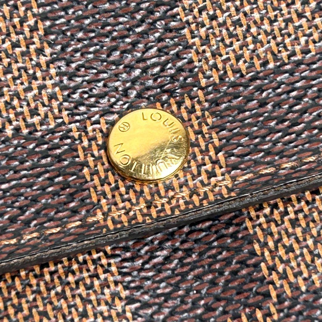 【美品】ルイ ヴィトン ダミエ ポルトフォイユ サラ イニシャルあり長財布