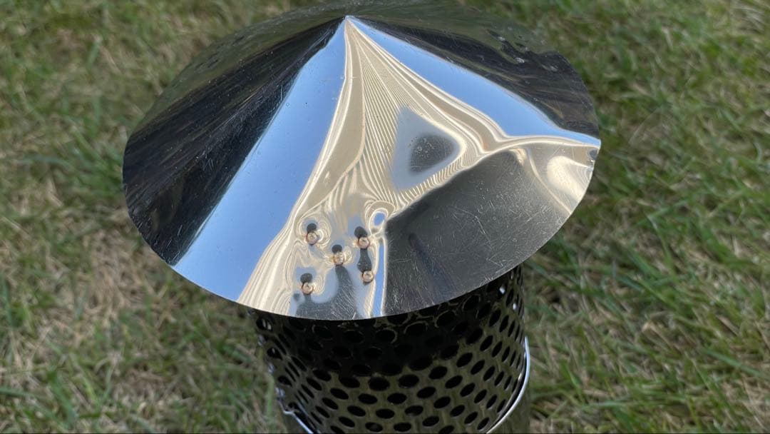 新保製作所・アウトドア専用マトリョーシカ煙突（径１０６mm）＋笠+ガイドリング