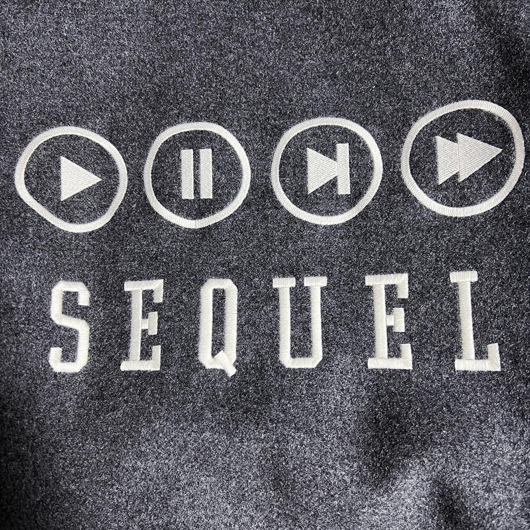 G1950SEQUEL シークエル レザースタジャン グレー x ホワイト