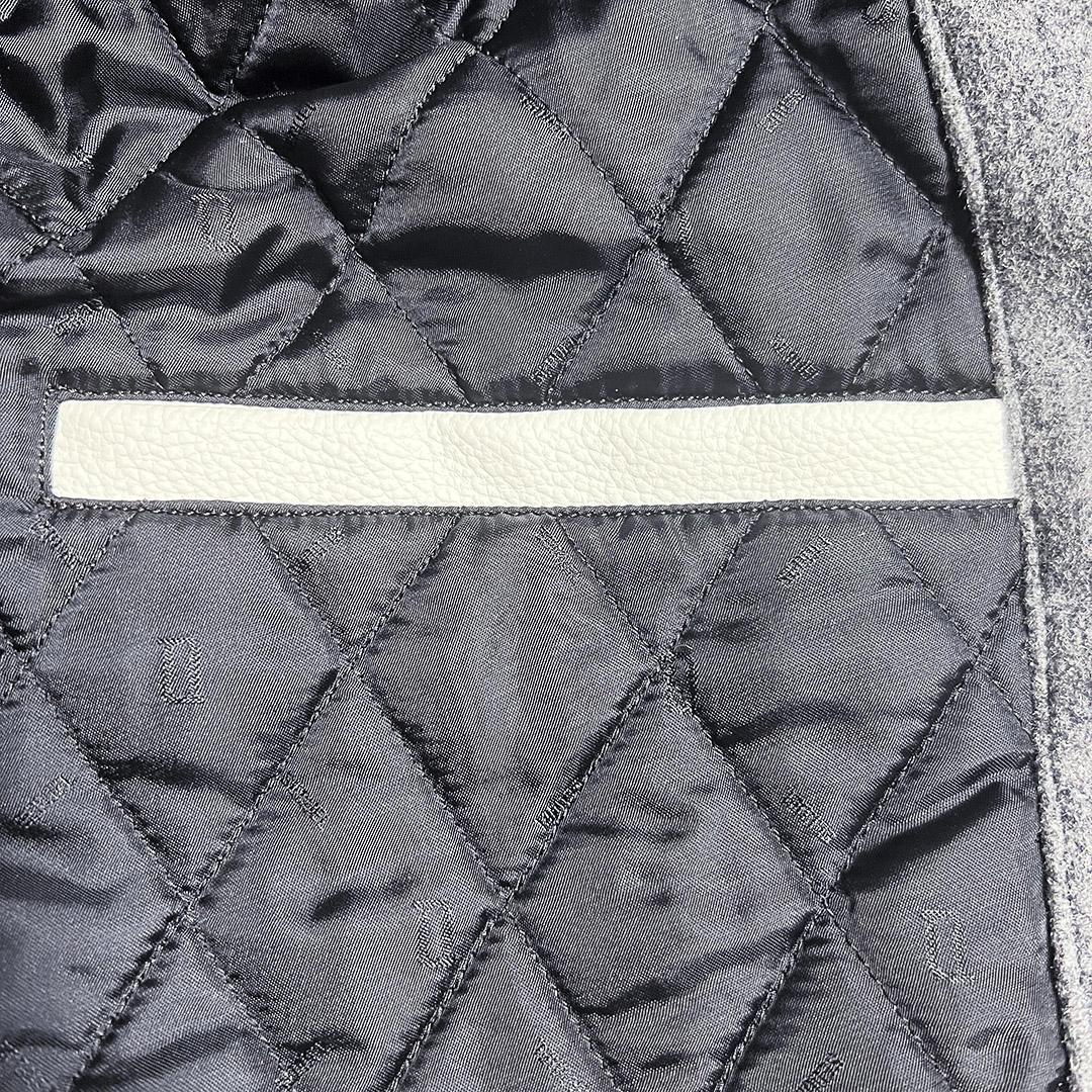 G1950SEQUEL シークエル レザースタジャン グレー x ホワイト