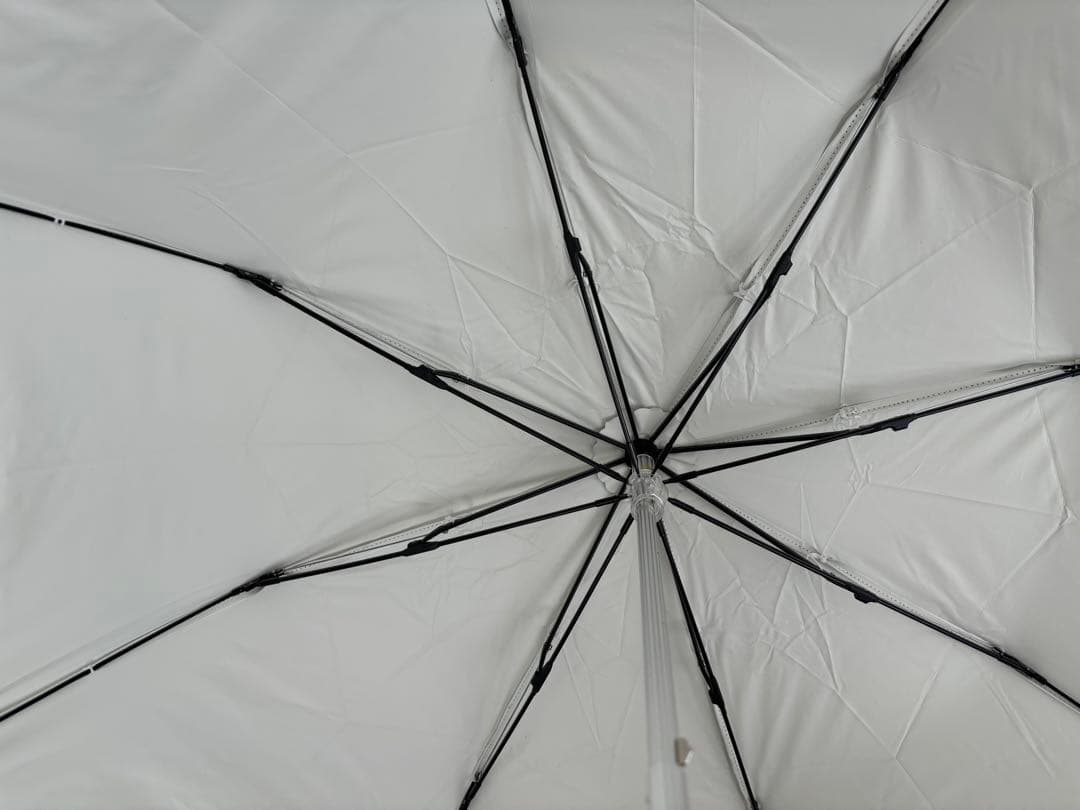 【新品】フルラ　日傘　晴雨兼用　オーガンジーチェーン刺繍　楽折　軽量　白