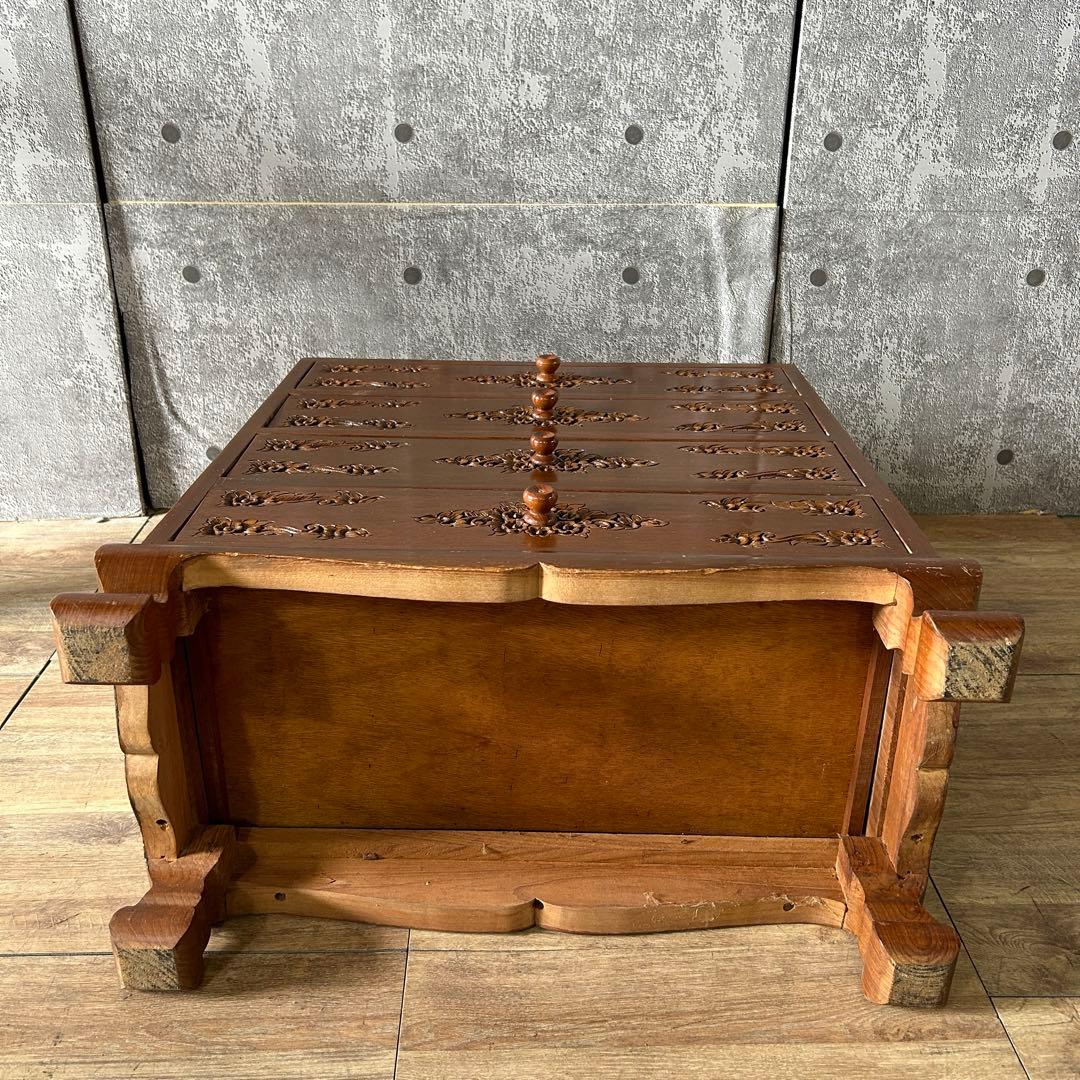 ꧁木彫り・彫刻家具꧂チェスト たんす タンス 箪笥 収納 洋服 衣服 衣類