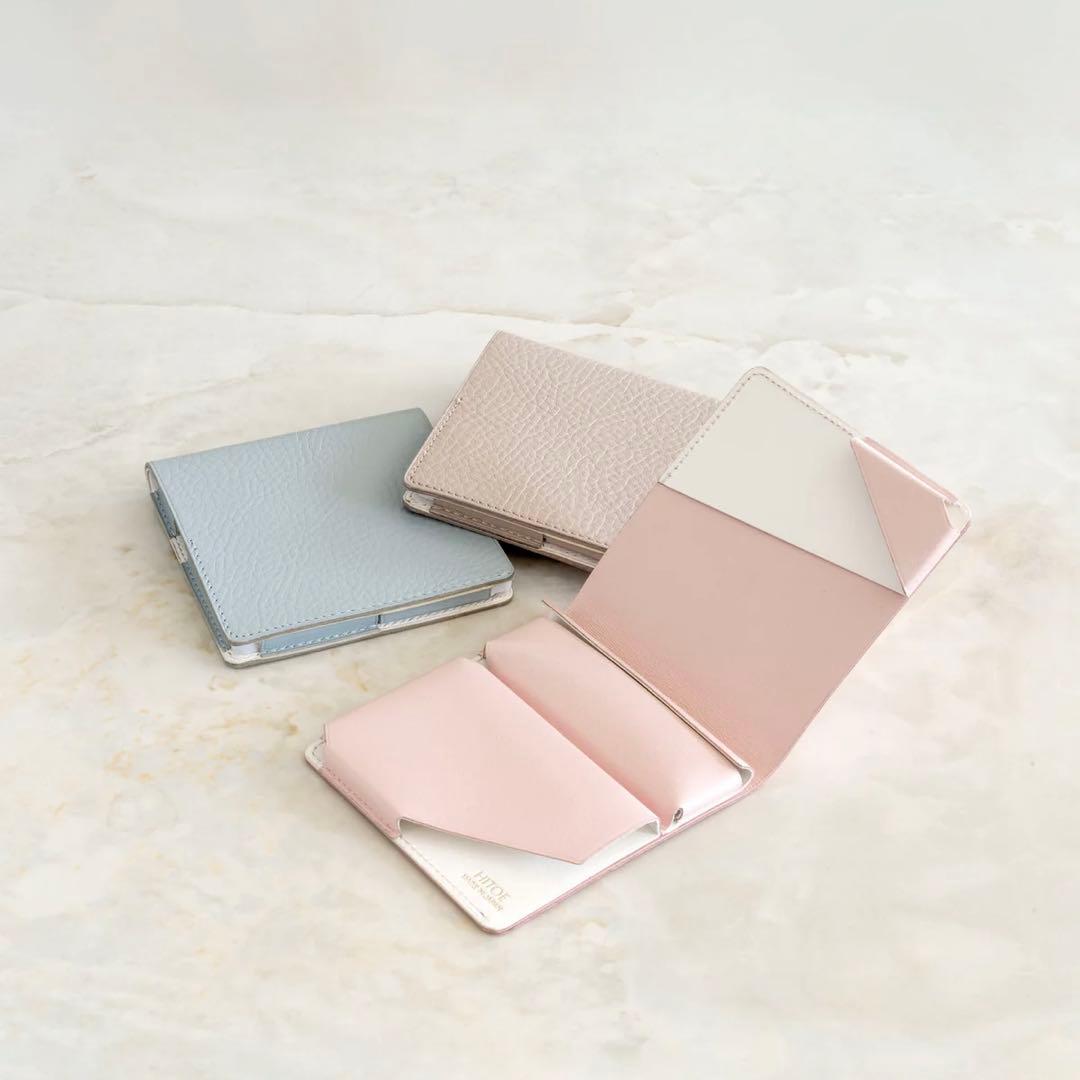 【美品】SYRINX Hitoe Fold Aria 折り財布 ピンク レザー