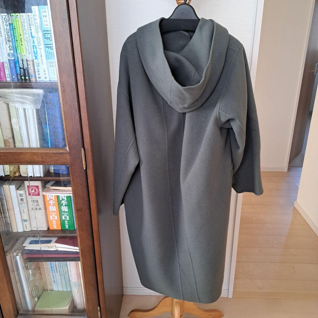 カシミア混ウールリバー・リバーフードコート