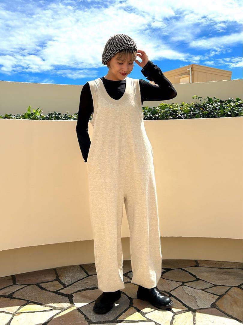 sonさん着用♡ コットンリネンラフコンビネゾン　トゥデイフル ベージュ