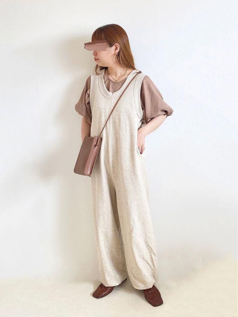 sonさん着用♡ コットンリネンラフコンビネゾン　トゥデイフル ベージュ