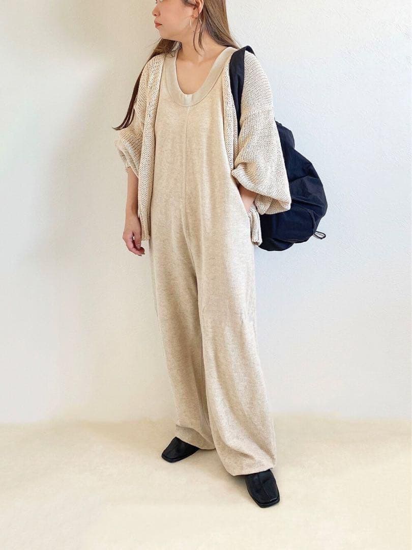 sonさん着用♡ コットンリネンラフコンビネゾン　トゥデイフル ベージュ