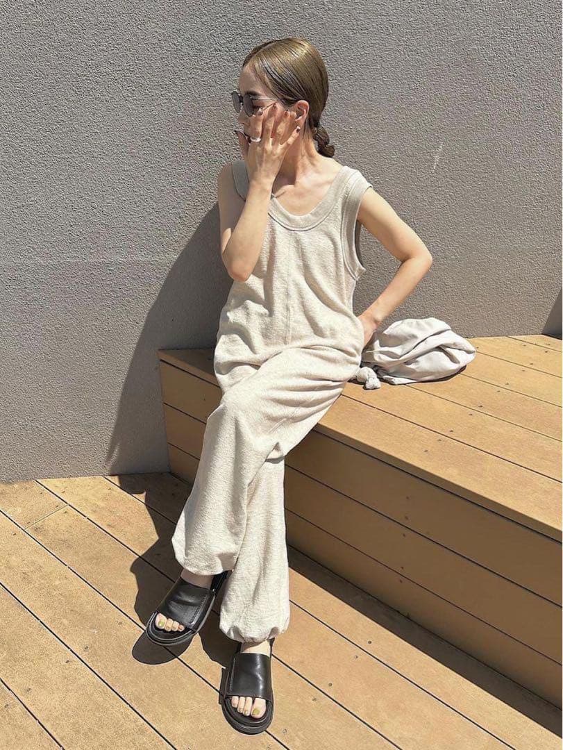 sonさん着用♡ コットンリネンラフコンビネゾン　トゥデイフル ベージュ