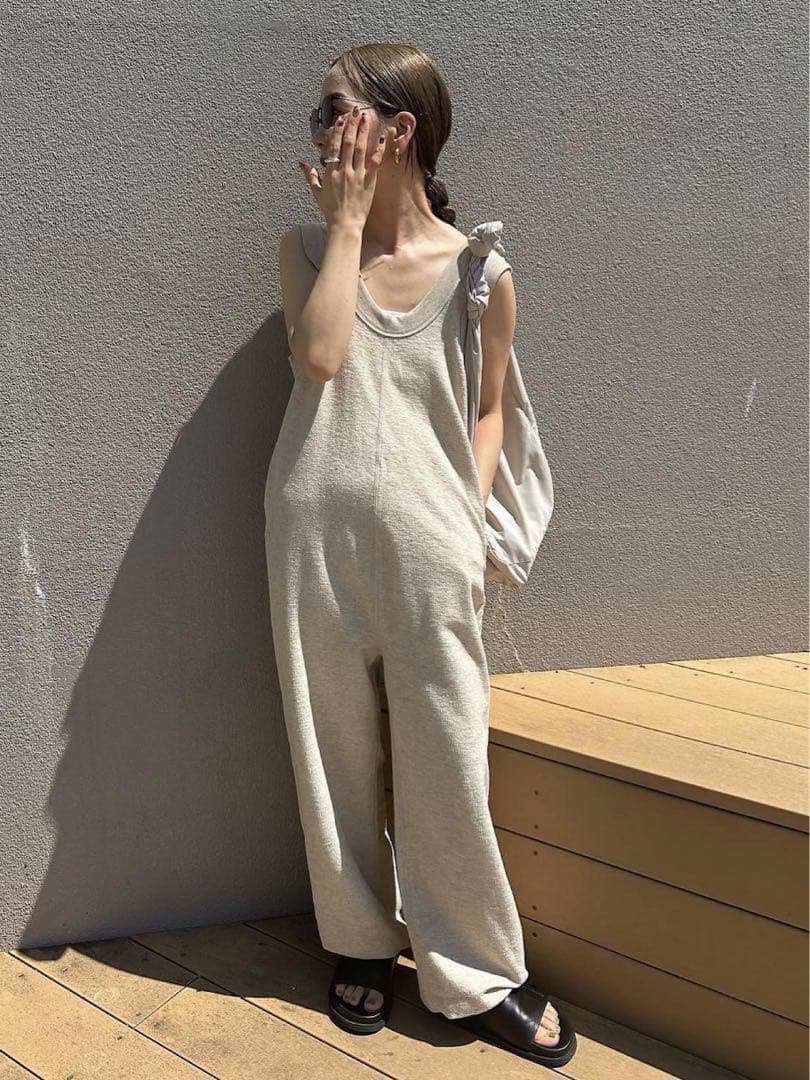 sonさん着用♡ コットンリネンラフコンビネゾン　トゥデイフル ベージュ