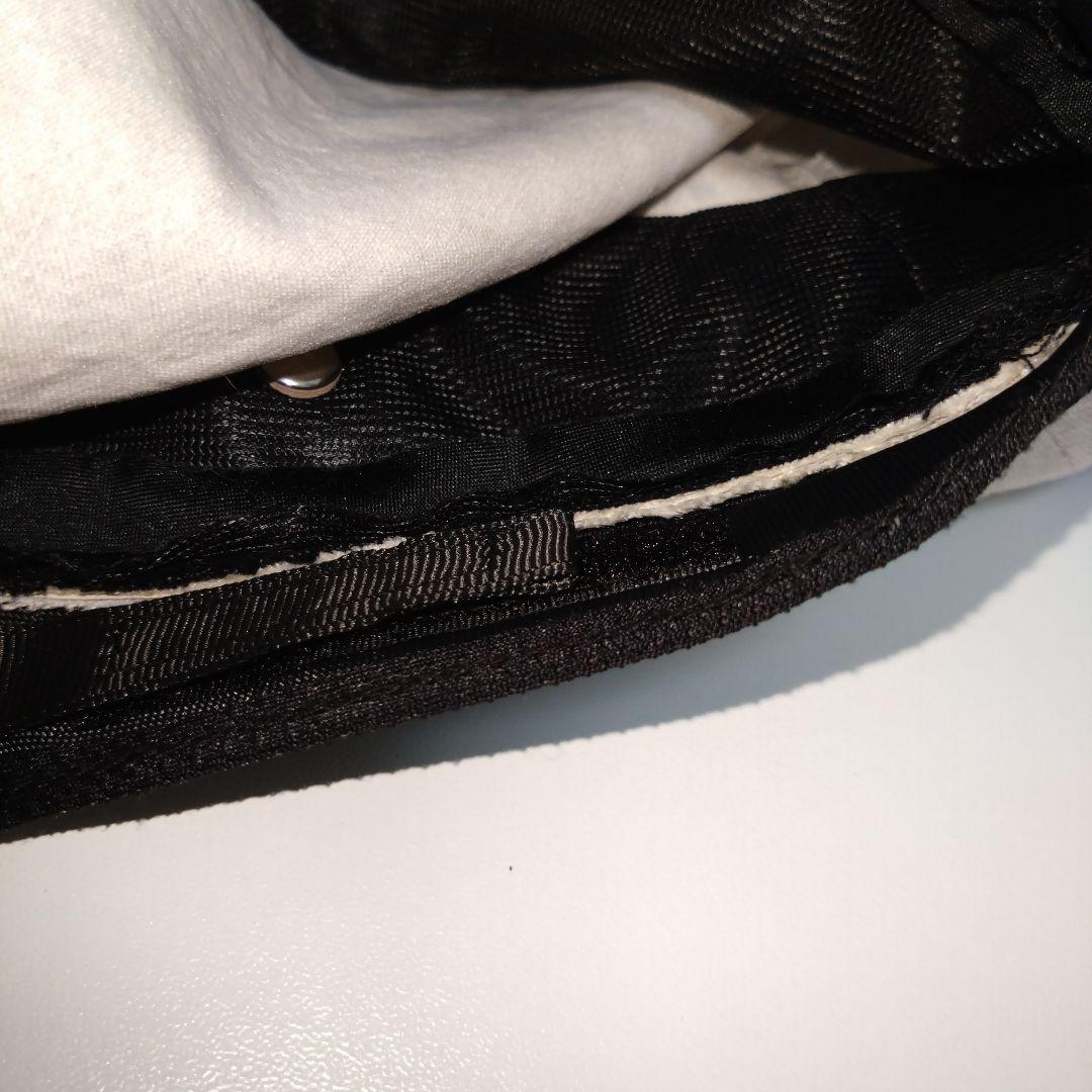 ランバン・オン・ブルー リボン付きバケットハット ホワイト×ブラック 麻