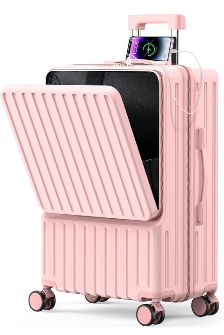 スーツケース フロントオープン 多機能 キャリーケース 軽量