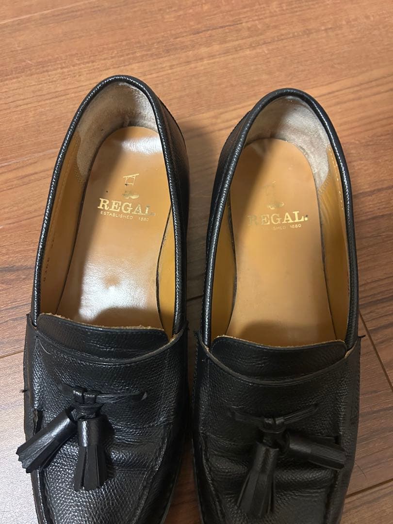 【美品】リーガル REGAL タッセルローファー　シボ革　ブラック　2641