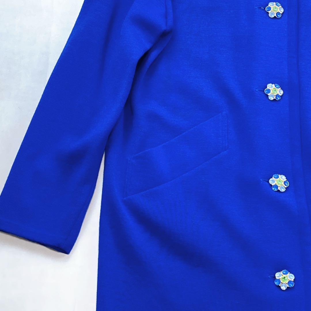 美品 サンローラン クリスタルボタン ビジュー ニットワンピース