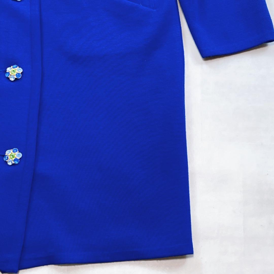 美品 サンローラン クリスタルボタン ビジュー ニットワンピース