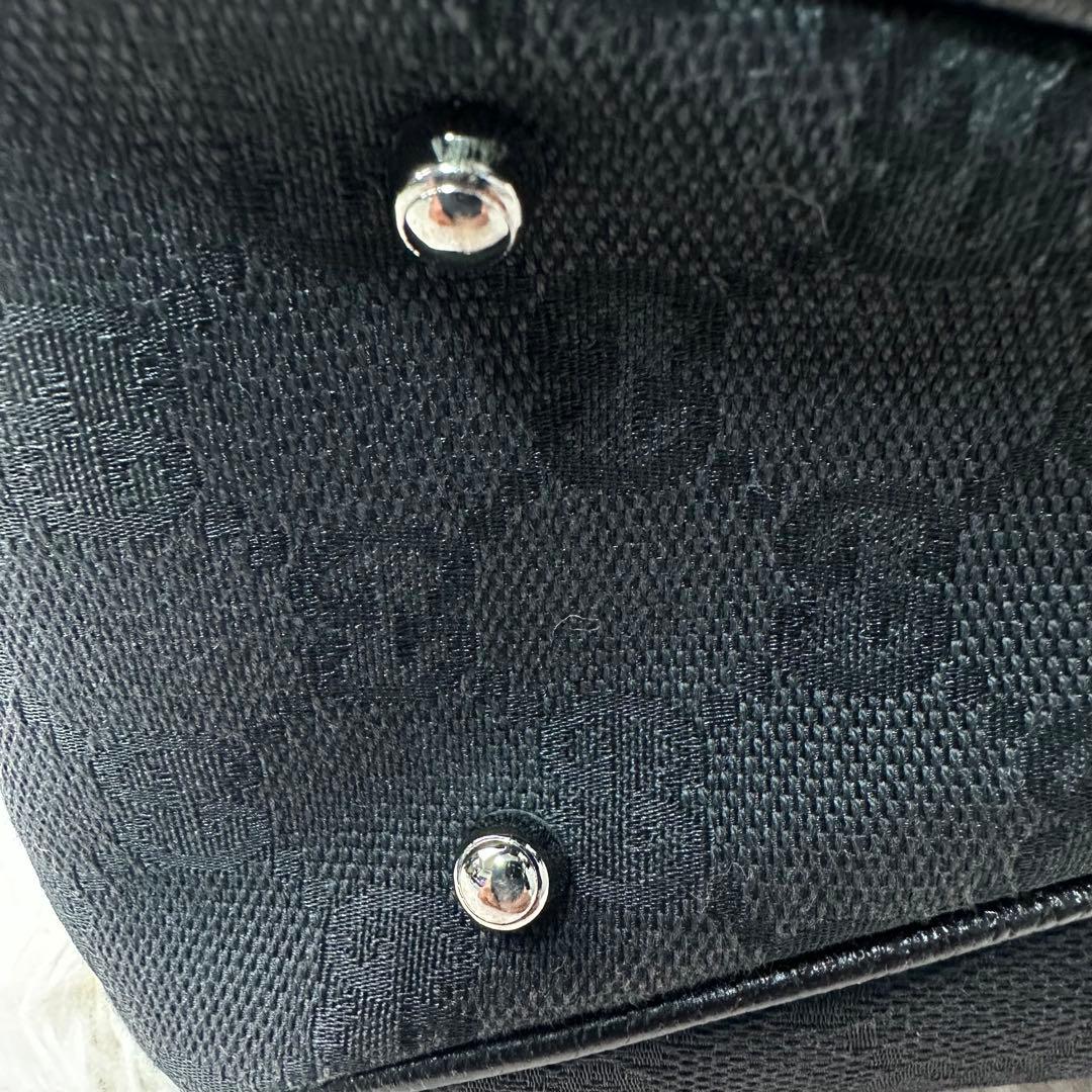 デニッシュ 様用極美品 GUCCI ブラック トートバッグ GGパターン